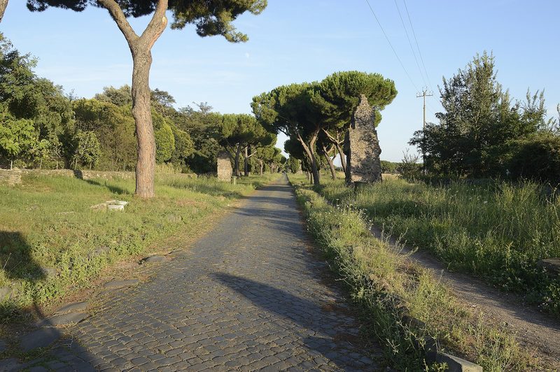 The old Appian Way, the road from the south into Rome