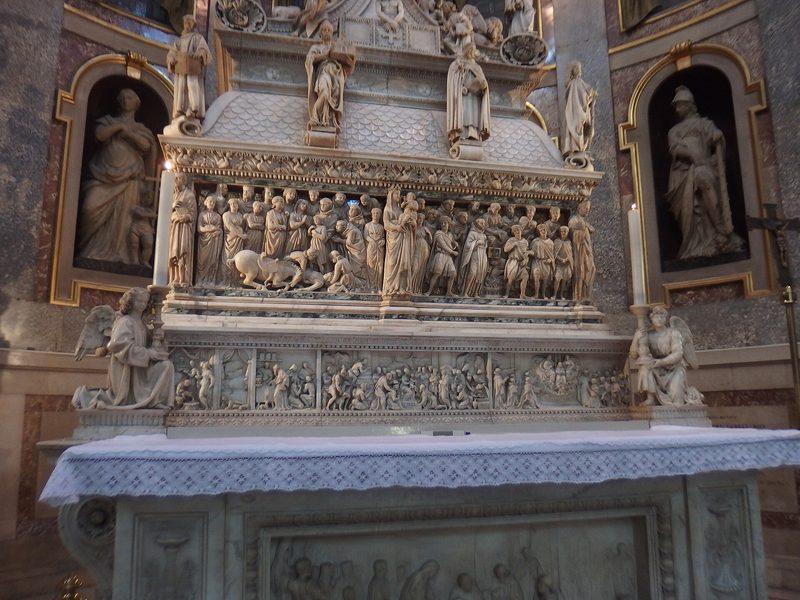 The Arca di San Domenico in Bologna: a white marble tomb carved with scenes from the saint’s life.